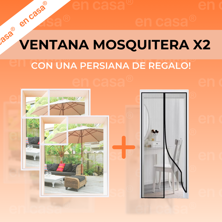 Ventana Mosquitera® X2 + Persiana Mosquitera de REGALO!