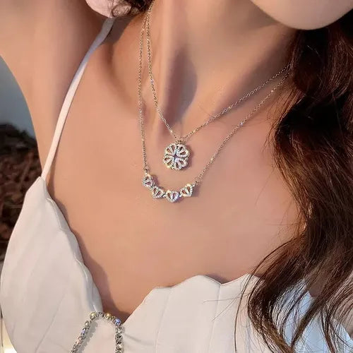 Collar Trebol 4 en 1 + Estuche Corazón